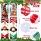 Outdoor Christmas Decorations in 2 Pieces Winter Holiday Door Banner Decoration with Light Strings and Pins for Yard Front Door Home Garage Wall Decor Xmas Hanging Porch Signs Banner